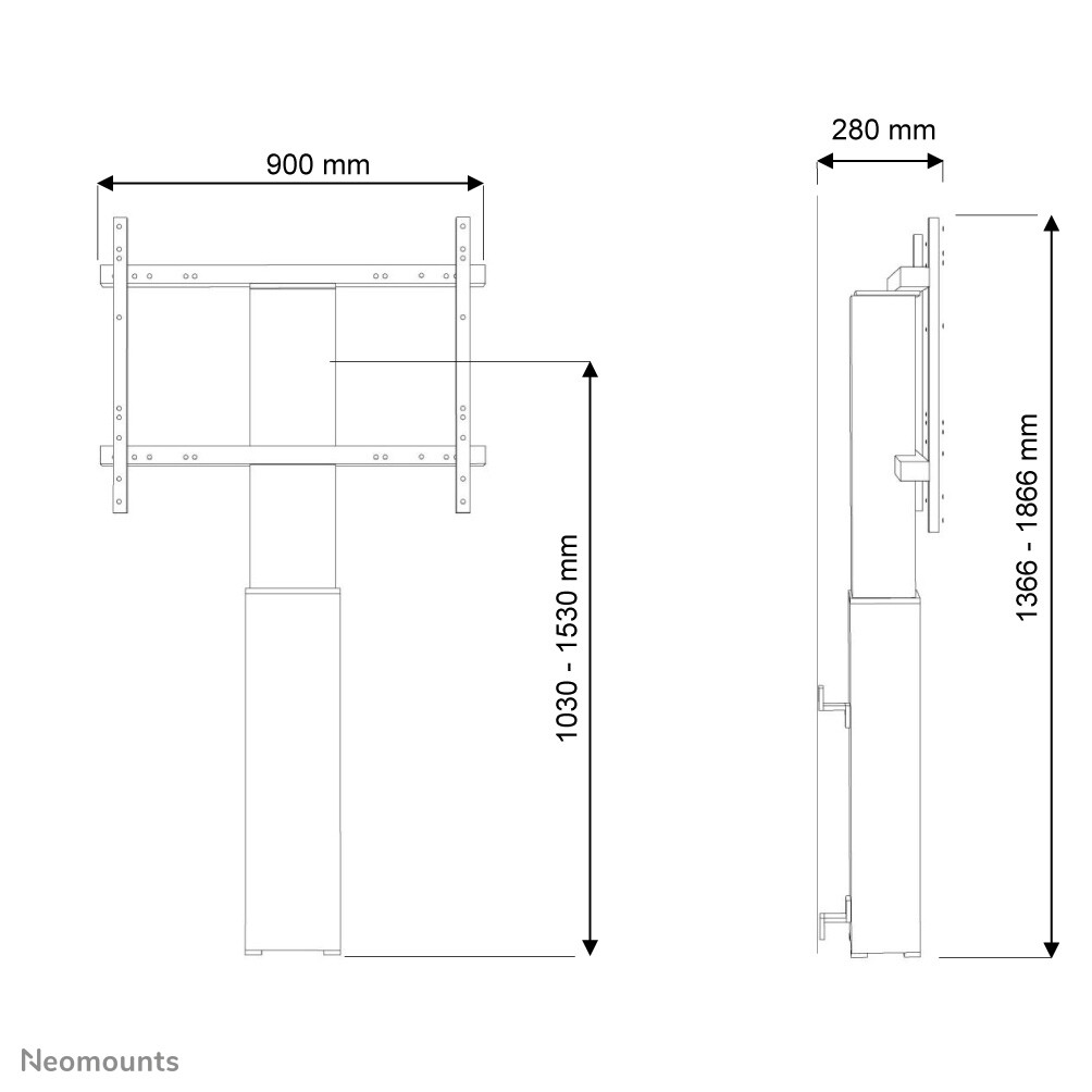 Neomounts PLASMA-W2250SILVER TV vloerstandaard 42-100" - wand - gemotoriseerd - Afbeelding 7