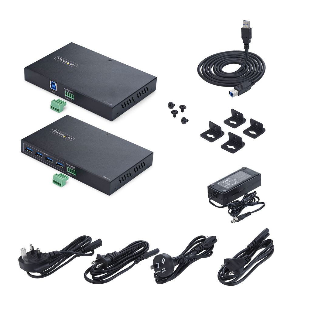 StarTech.com 4-Port USB 3.0 Extender over Ethernet tot 100m via Cat6a / Cat7 / Cat8 RJ45 Kabel, Uitbreiding voor Remote USB Appa - Afbeelding 4