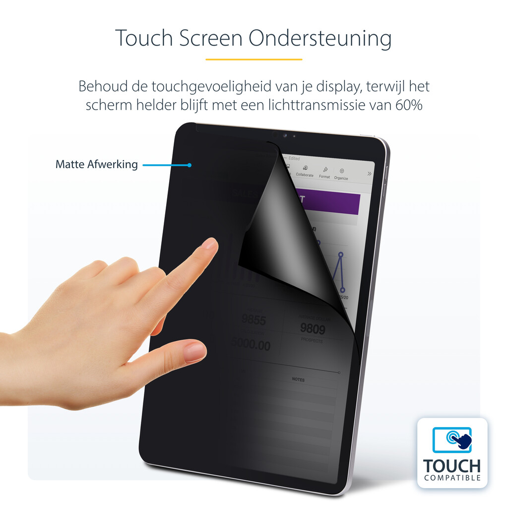 StarTech.com 4-Way 11-inch iPad Pro Privacy Filter, Portrait/Landscape Orientatie, Touch-Enabled, Anti-Glans Security Filter, + - Afbeelding 12