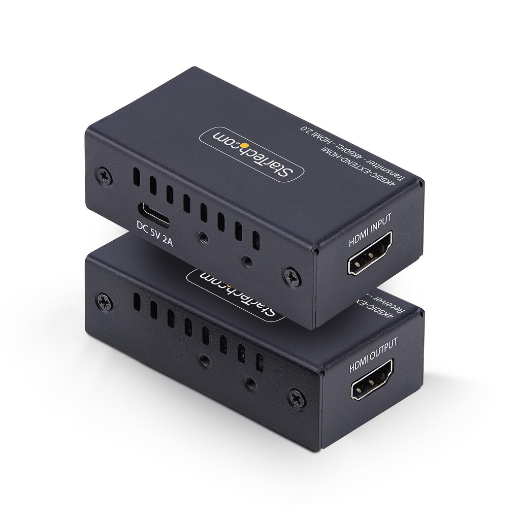 StarTech.com HDMI Extender Over CAT5e/CAT6, 4K 60Hz, Tot 60m, HDMI Transmitter/Receiver Kit, HDMI Verlenger, Power Over Cable, C - Afbeelding 2