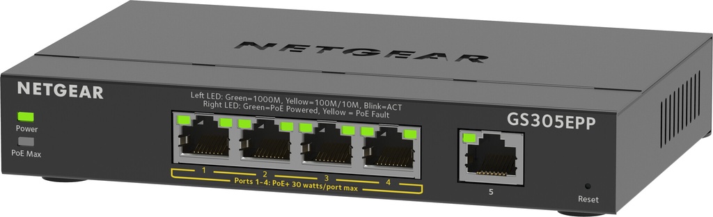NETGEAR 5-Port Gigabit Ethernet High-Power PoE+ Plus Switch (GS305EPP) - Afbeelding 3