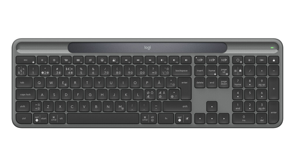 Logitech Signature Slim Solar + K980 toetsenbord Universeel RF-draadloos + Bluetooth QWERTY Deens, Fins, Noors, Zweeds Grafiet