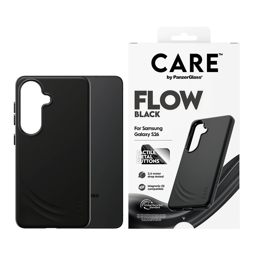 PanzerGlass CARE™ by ® Flow Case Black w. Qi Samsung Galaxy S26 mobiele telefoon behuizingen Hoes Zwart - Afbeelding 2