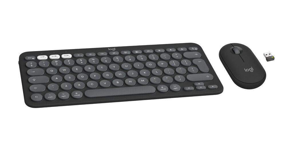 Logitech Pebble 2 Combo for Mac toetsenbord Inclusief muis Universeel RF-draadloos + Bluetooth QWERTY US International Grafiet - Afbeelding 7