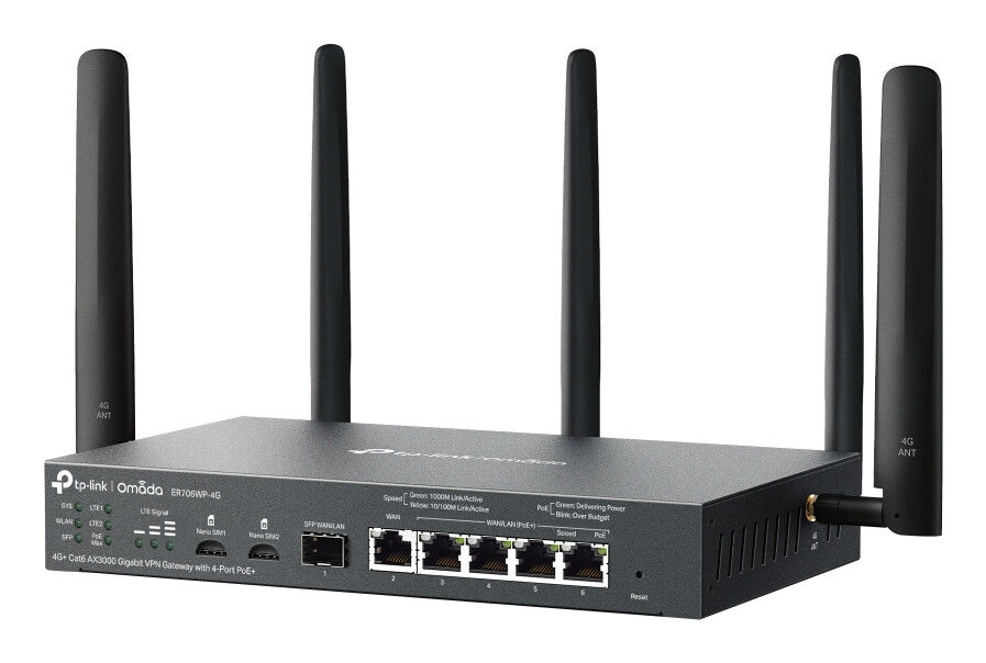 TP-Link Omada ER706WP-4G draadloze router Gigabit Ethernet Dual-band (2.4 GHz / 5 GHz) Zwart - Afbeelding 3