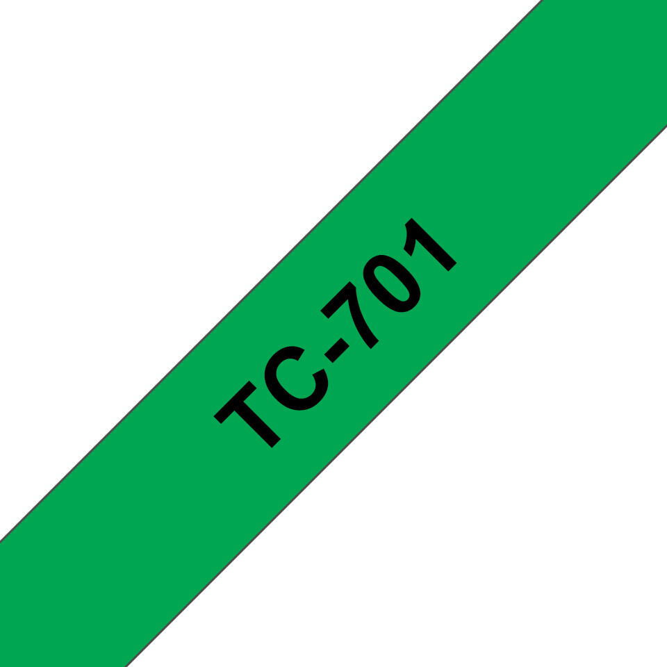 Brother TC-701 labelprinter-tape Zwart op groen