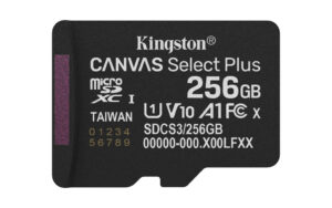Kingston Technology 256GB micSDXC Canvas Select Plus Gen3 150R A1 enkel pakket zonder ADP