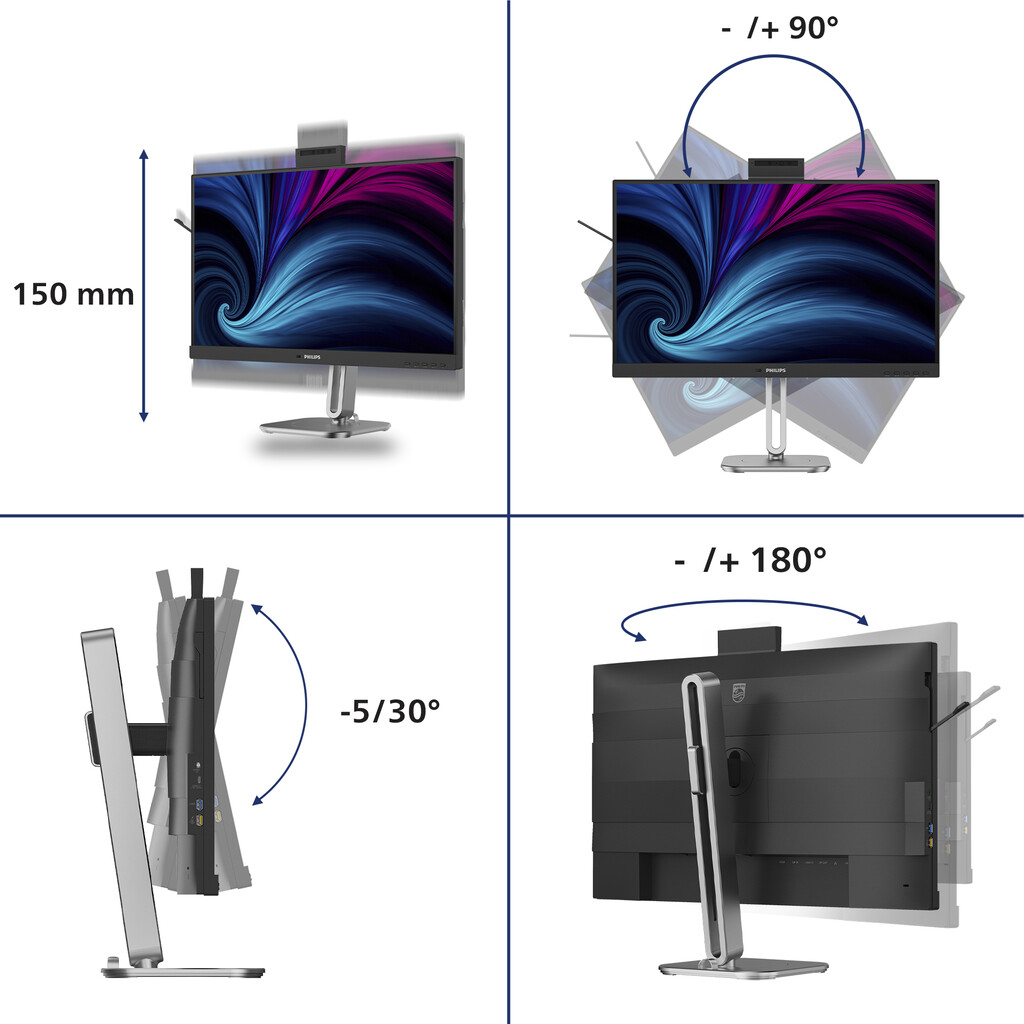 Philips 4000 series 27B2U4601H/00 computer monitor 68,6 cm (27") 2560 x 1440 Pixels Quad HD LCD Zwart - Afbeelding 3