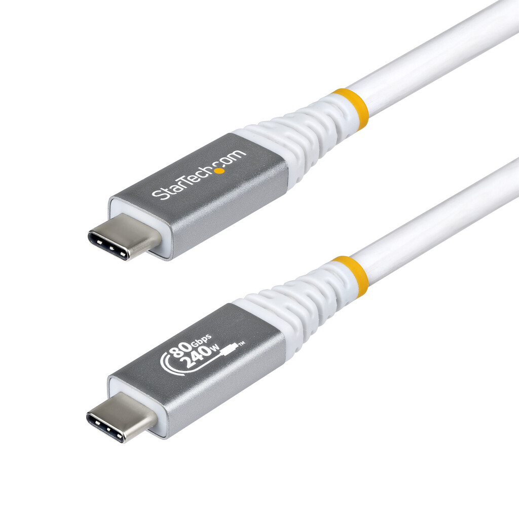 StarTech.com 50cm USB4 Kabel, 80Gbps, USB-IF Gecertificeerde USB-C Kabel, 240W PD, 8K 120Hz/4K 240Hz, DP2.1, DP80, Thunderbolt 4