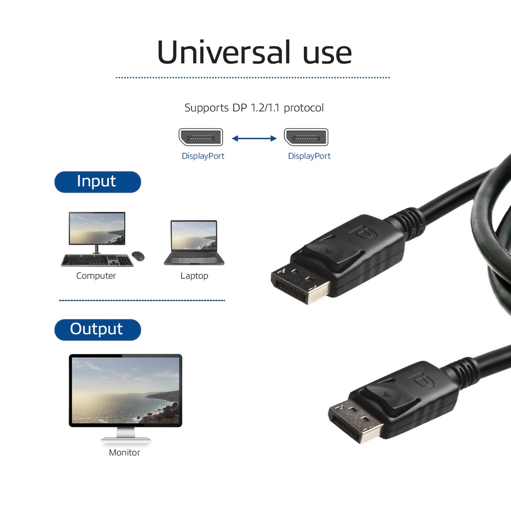ACT 2 meter DisplayPort kabel, male - male, power pin 20 aangesloten. - Afbeelding 2