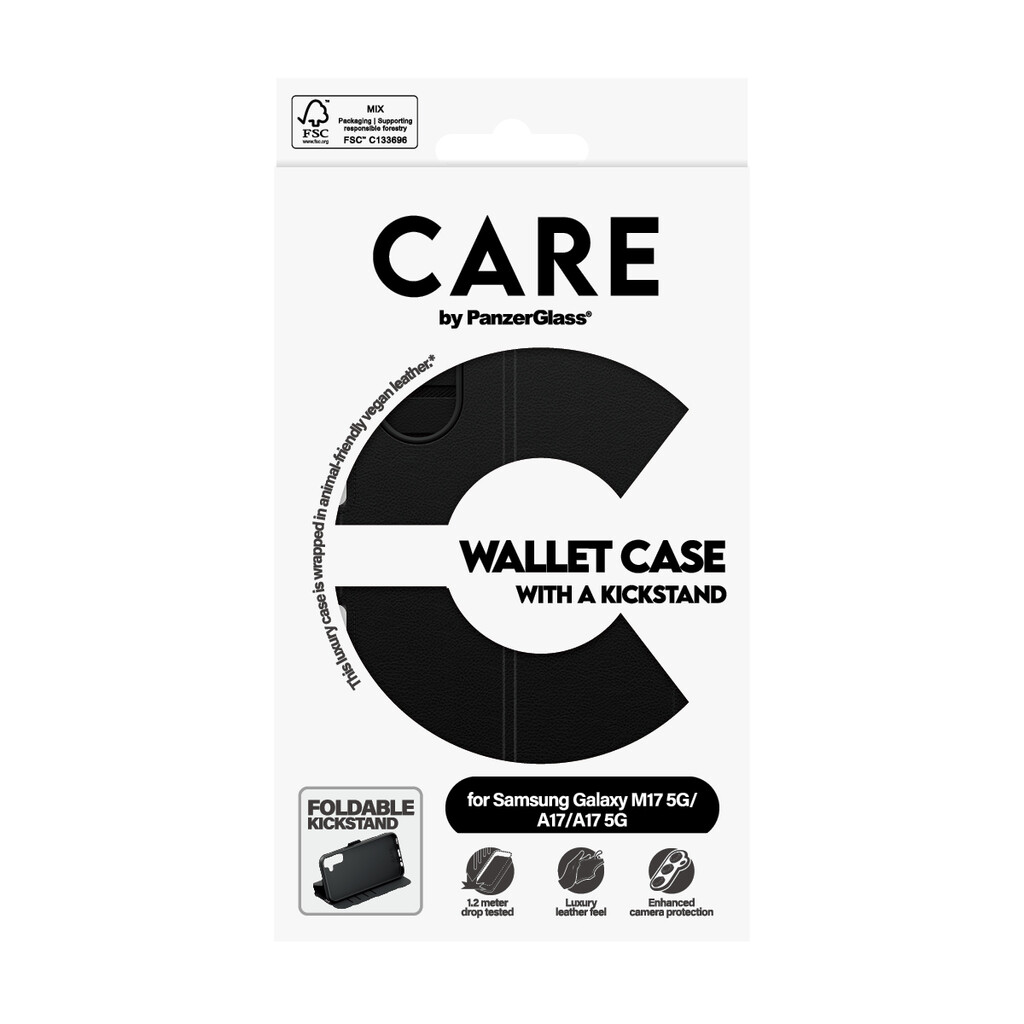 PanzerGlass CARE™ by ® Wallet Case w. Kickstand Samsung Galaxy M17 5G | A17 | A17 5G mobiele telefoon behuizingen Hoes Zwart - Afbeelding 4