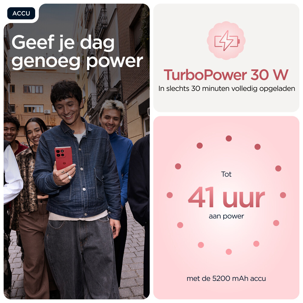 Motorola moto g86 5G 16,9 cm (6.67") Dual SIM Android 15 USB Type-C 8 GB 256 GB 5200 mAh Roze - Afbeelding 9