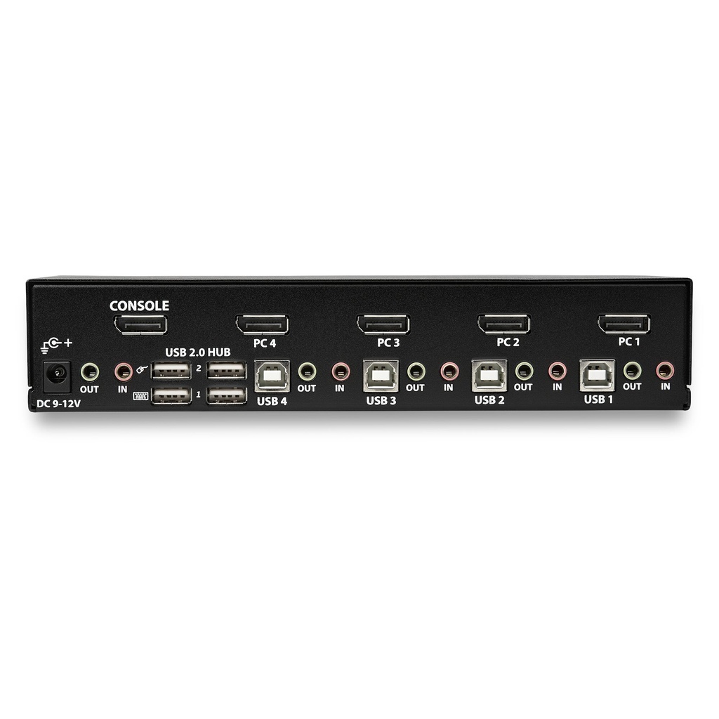 StarTech.com 4 Port DisplayPort KVM Switch, 4K 60Hz, Single Display, Dual Port UHD DP 1.2 USB KVM Switch met Geïntegreerde USB 2 - Afbeelding 4