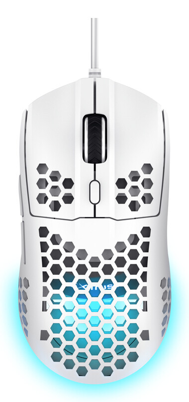 Trust GXT 928W Helox Gaming Muis - Ultralichte gamingmuis – 6 programmeerbare knoppen – 6400 DPI – Wit - Afbeelding 3