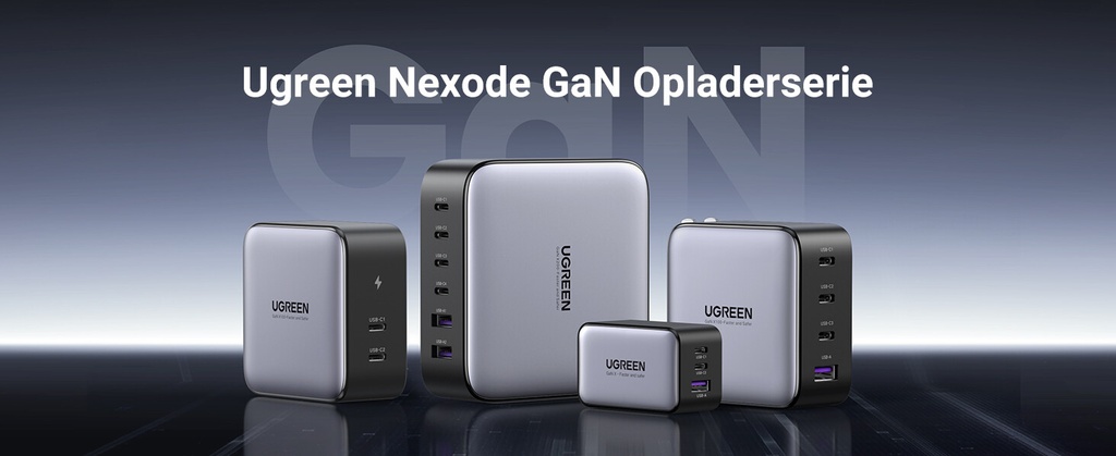 Ugreen 40914 Nexode 200W GaN Desktop USB-C USB-A Oplader - Afbeelding 8