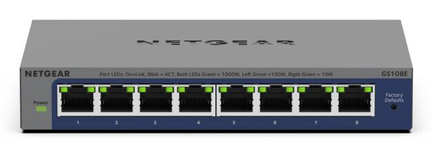 NETGEAR GS108Ev4 Unmanaged L2/L3 Gigabit Ethernet (10/100/1000) Grijs - Afbeelding 3