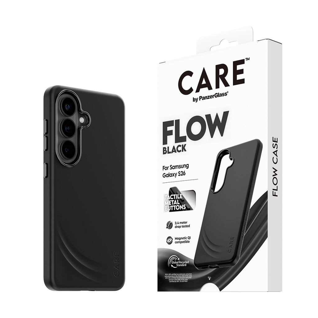 PanzerGlass CARE™ by ® Flow Case Black w. Qi Samsung Galaxy S26 mobiele telefoon behuizingen Hoes Zwart - Afbeelding 6