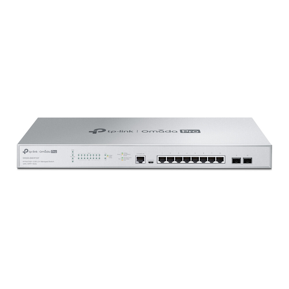 TP-Link Omada Pro S5500-8MHP2XF netwerk-switch Managed L2/L2+ Gigabit Ethernet (10/100/1000) Power over Ethernet (PoE) Grijs