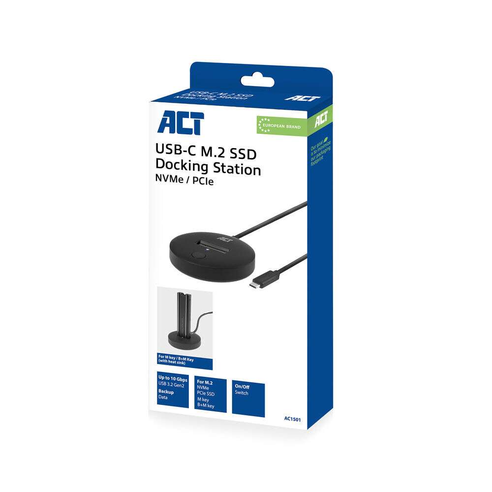 ACT M.2 NVMe/PCIe SSD dockingstation, USB-C 3.2 Gen2 - Afbeelding 2