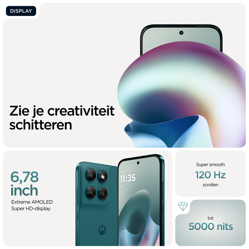 Motorola moto g77 17,3 cm (6.8") Hybride Dual SIM Android 16.0 5G USB Type-C 8 GB 256 GB 5200 mAh Groen - Afbeelding 4