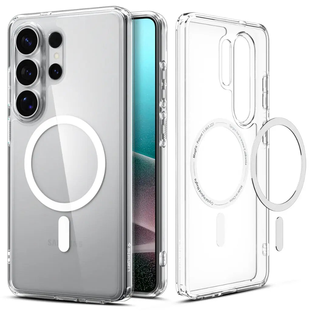 Spigen Ultra Hybrid (MagFit) mobiele telefoon behuizingen 17,5 cm (6.9") Hoes Transparant, Wit