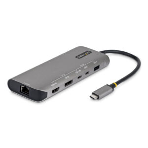StarTech.com USB4 Multiport Adapter, Driverless Dual 4K voor macOS en Windows, 140W Power Delivery Charging, 3-Port 10Gbps Hub,