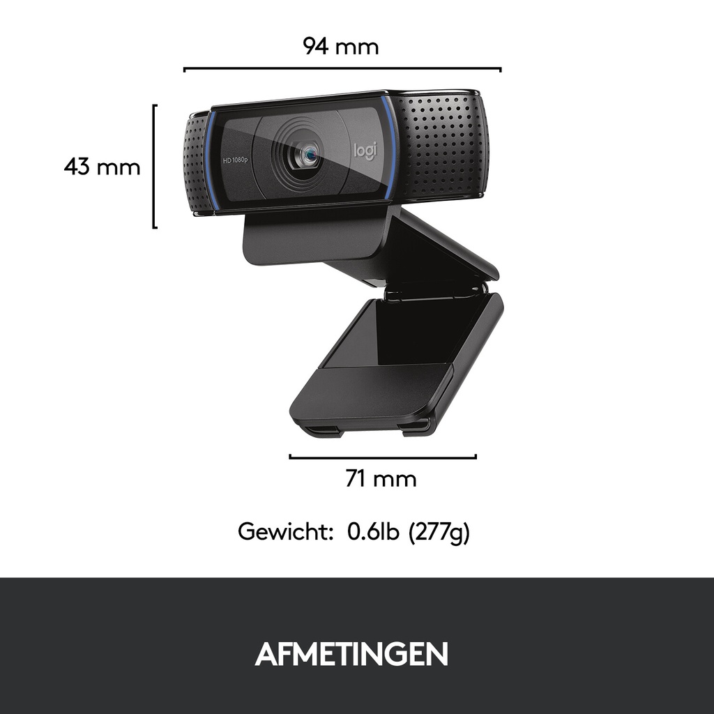 Logitech C920 Pro HD webcam 3 MP 1920 x 1080 Pixels USB Zwart - Afbeelding 7