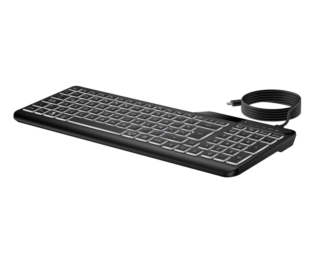 HP 405 backlit toetsenbord met kabel voor meerdere apparaten - Afbeelding 6