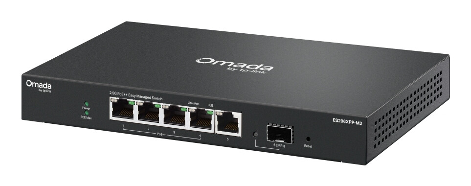 TP-Link ES206XPP-M2 netwerk-switch Managed L2 2.5G Ethernet (100/1000/2500) Power over Ethernet (PoE) Bureaublad-/wandmontage Zw - Afbeelding 3