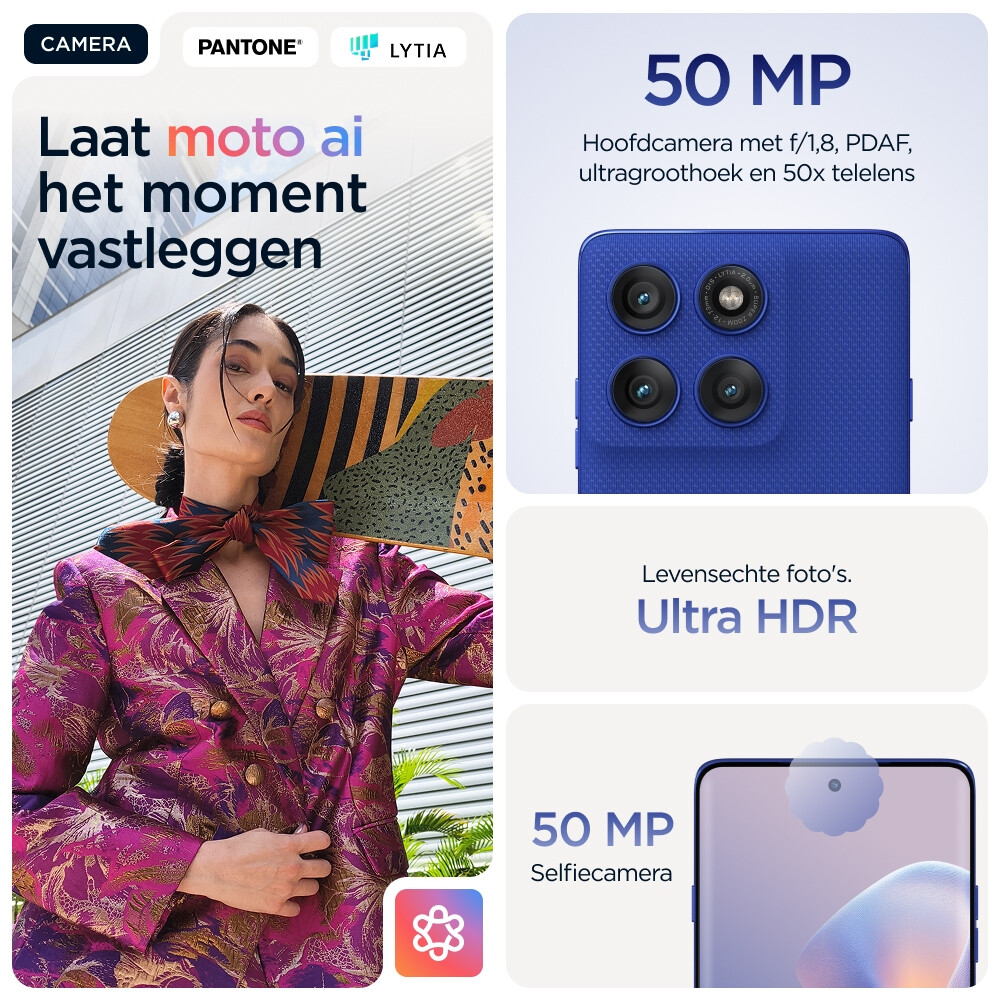 Motorola edge 60 pro 16,9 cm (6.67") Dual SIM Android 15 5G USB Type-C 12 GB 512 GB 6000 mAh Blauw - Afbeelding 8