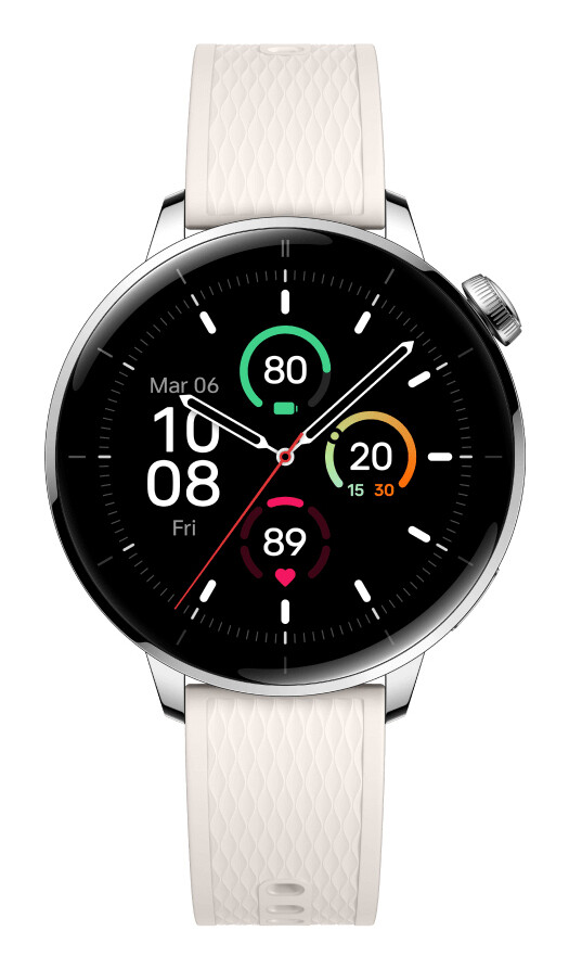 OnePlus Watch 3 43mm 3,35 cm (1.32") AMOLED Digitaal 466 x 466 Pixels Touchscreen Zilver, Titanium Wifi GPS