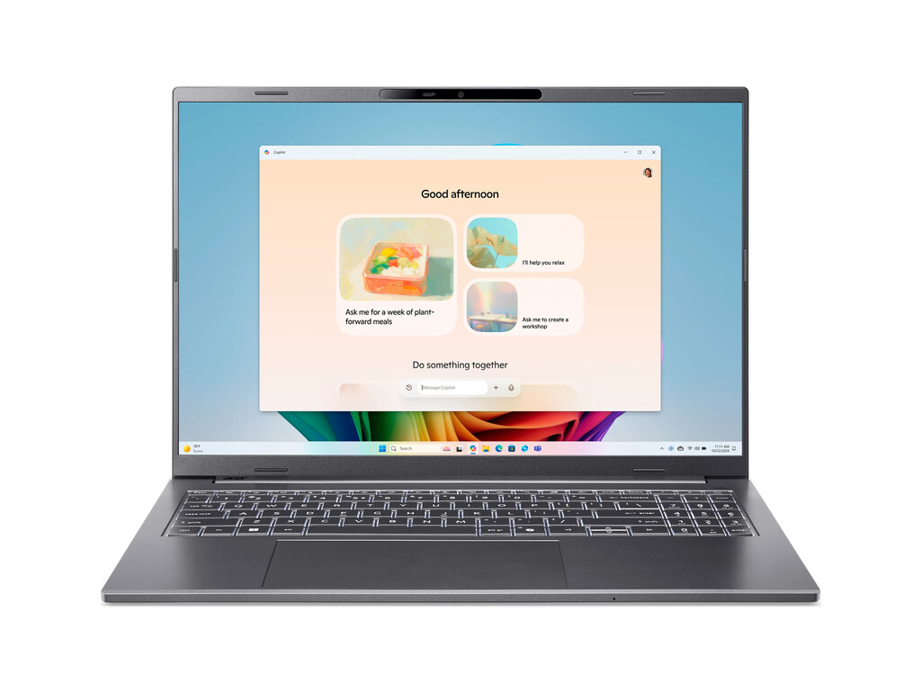Acer Aspire 16 AI A16-61M-R2SM Copilot+ PC AMD Ryzen AI 7 350 Laptop 40,6 cm (16") WUXGA 16 GB LPDDR5x-SDRAM 512 GB SSD Wi-Fi 6E