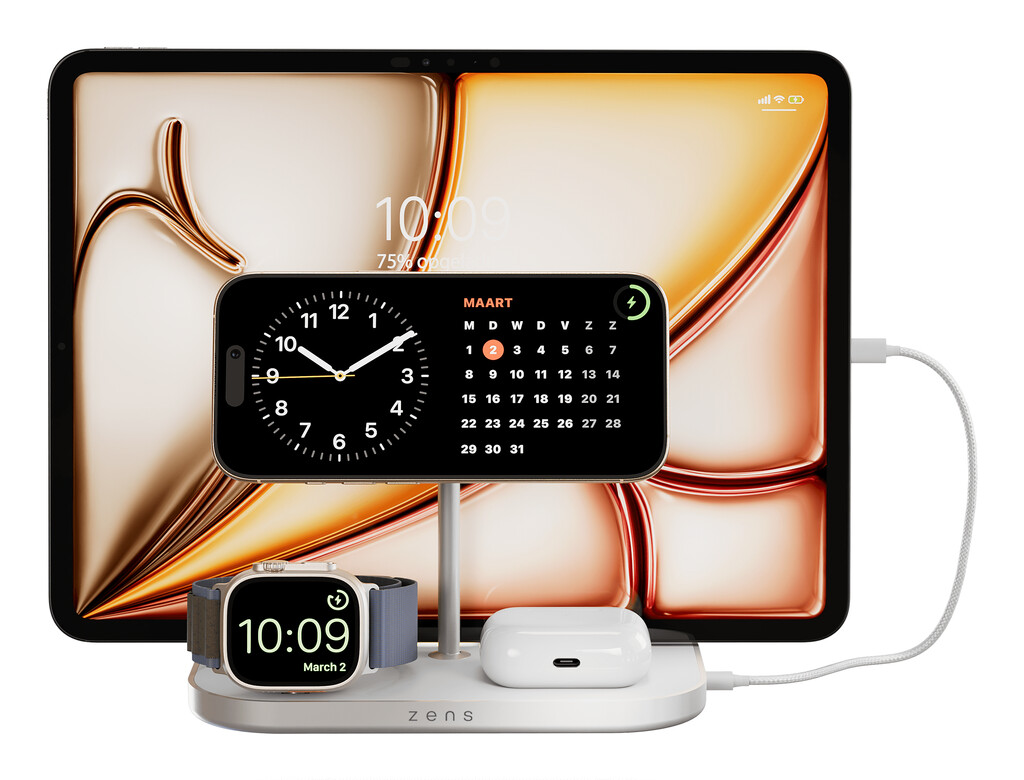 ZENS ZEDC29W/00 oplader voor mobiele apparatuur Hoofdtelefoons, Smartphone, Smartwatch Zilver, Wit AC, USB Draadloos opladen Sne - Afbeelding 6