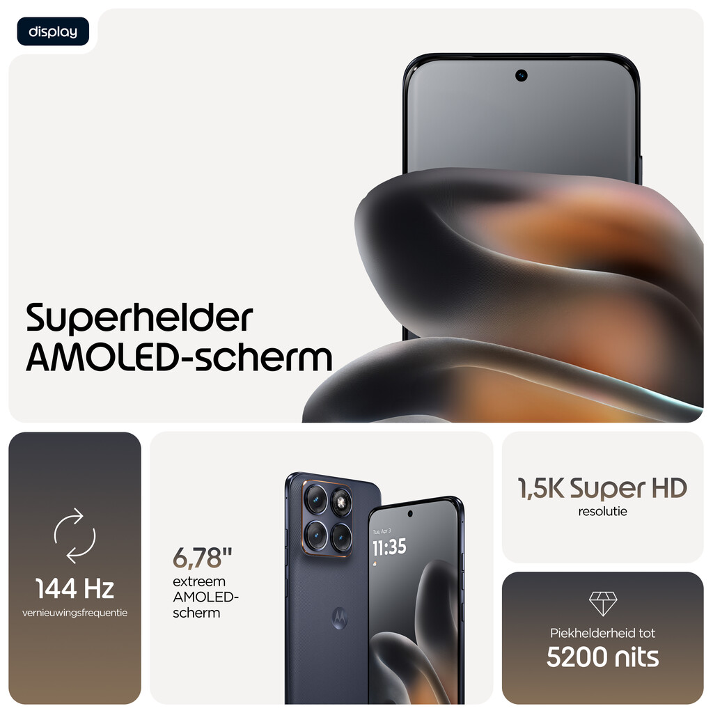 Motorola edge 70 fusion 17,2 cm (6.78") Dual SIM Android 16.0 5G USB Type-C 12 GB 256 GB 7000 mAh Zwart - Afbeelding 2