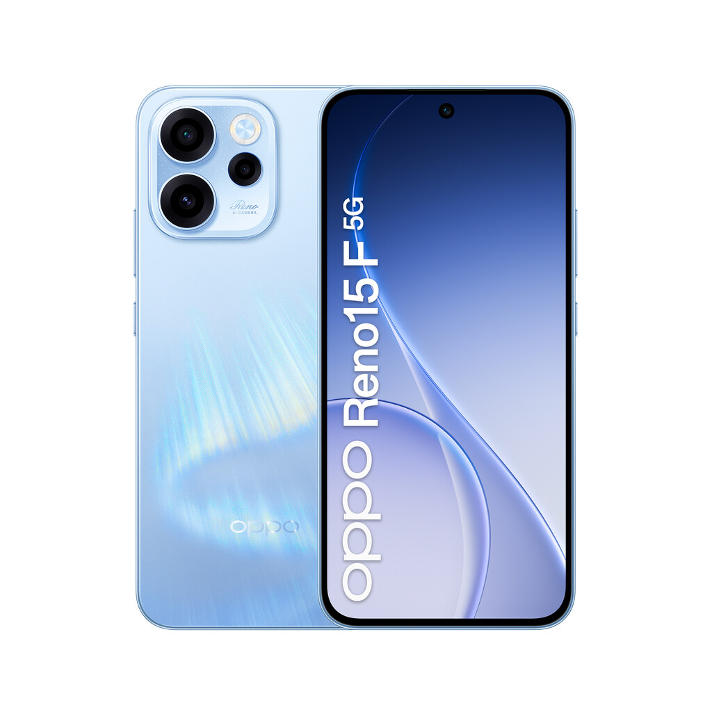 OPPO Reno15 F 5G Aurora Blue Box 16,7 cm (6.57") Dual SIM Android 16.0 USB Type-C 8 GB 256 GB 6500 mAh Blauw - Afbeelding 3