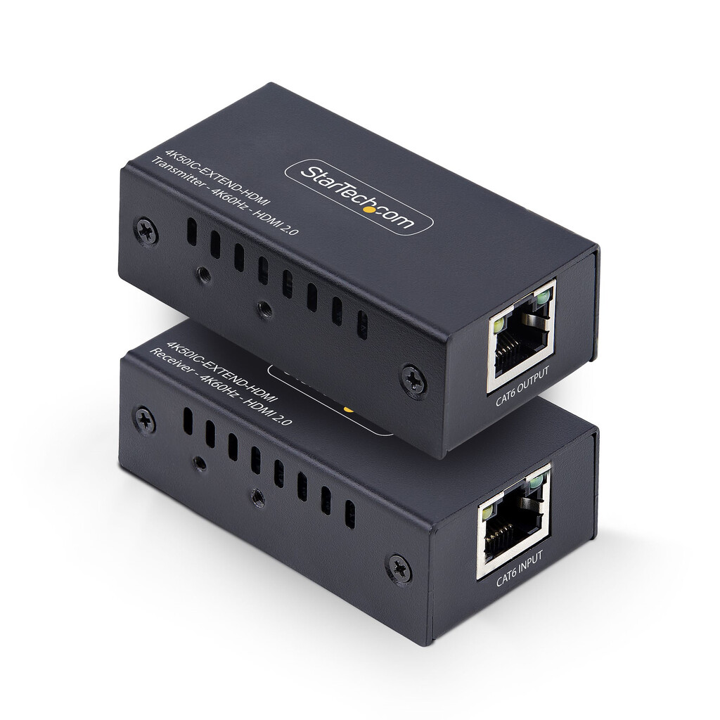 StarTech.com HDMI Extender Over CAT5e/CAT6, 4K 60Hz, Tot 60m, HDMI Transmitter/Receiver Kit, HDMI Verlenger, Power Over Cable, C