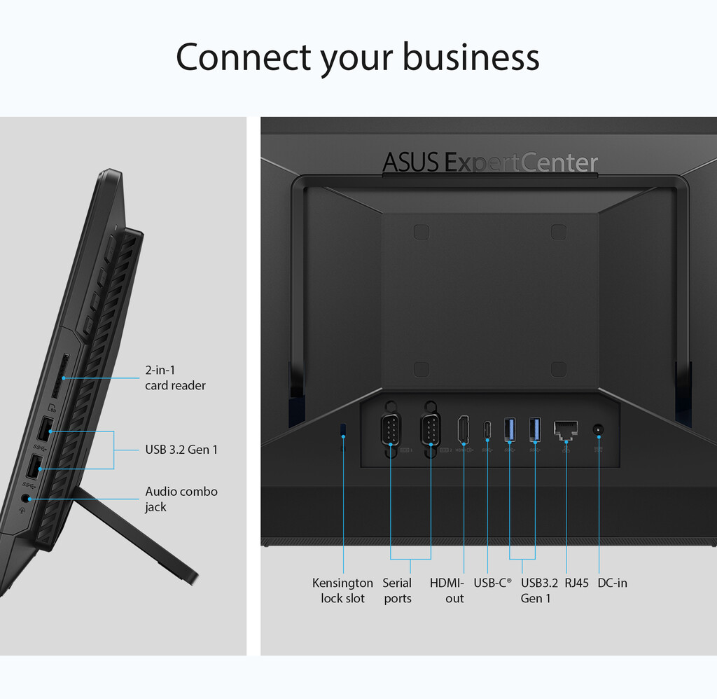 ASUS ExpertCenter E1 AiO E1600WKAT-BMR191W Intel® Celeron® N N4500 39,6 cm (15.6") 1920 x 1080 Pixels Touchscreen All-in-One tab - Afbeelding 13