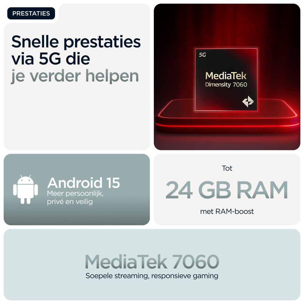 Motorola moto g56 5G 17,1 cm (6.72") Hybride Dual SIM Android 15 USB Type-C 8 GB 256 GB 5200 mAh Grijs - Afbeelding 17