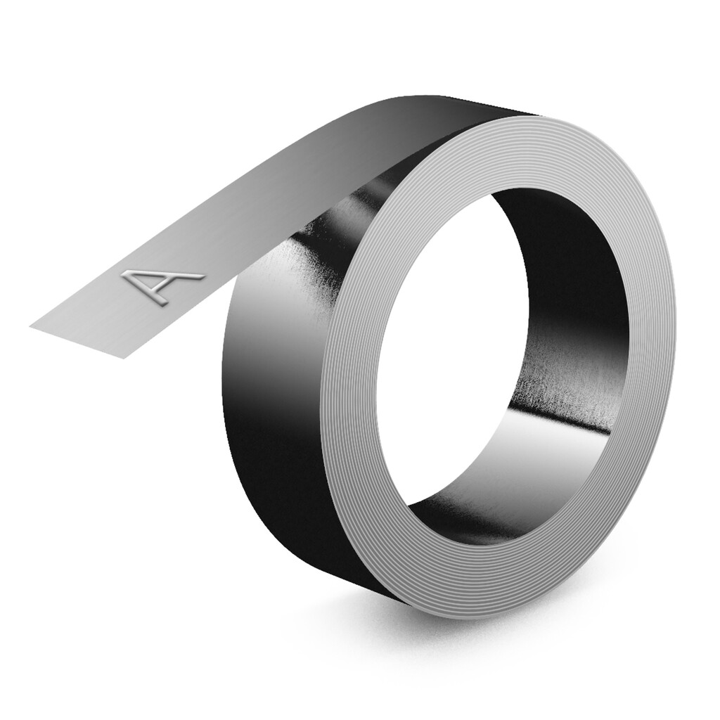 DYMO industriële reliëfetiketten | 12mm x 6,4m | Niet klevende roestvrij staal | labels voor Rhino M1011 Industriële Reliëf