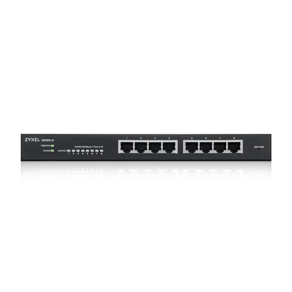 Zyxel GS1915-8 Managed L2 Gigabit Ethernet (10/100/1000) Zwart - Afbeelding 2