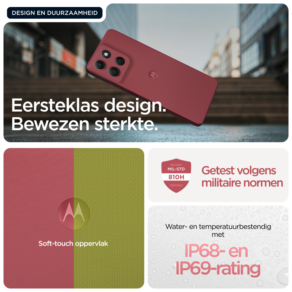 Motorola moto g86 5G 16,9 cm (6.67") Dual SIM Android 15 USB Type-C 8 GB 256 GB 5200 mAh Roze - Afbeelding 6