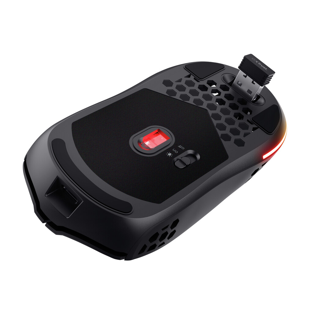 Trust GXT 929 Helox Gaming Muis - Draadloze gamingmuis – 6 programmeerbare knoppen – 4800 DPI – Zwart - Afbeelding 4
