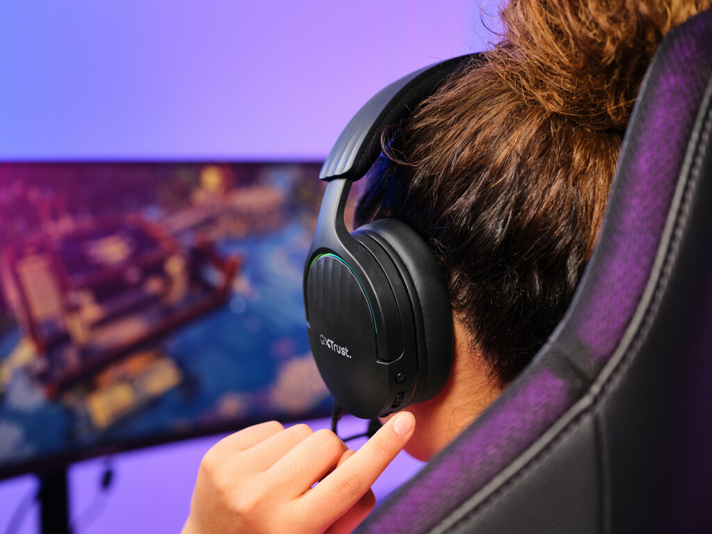 Trust GXT 491 Fayzo Gaming Headset - Draadloze gamingheadset – Bluetooth en USB verbinding – Afneembare microfoon – Zwart - Afbeelding 8