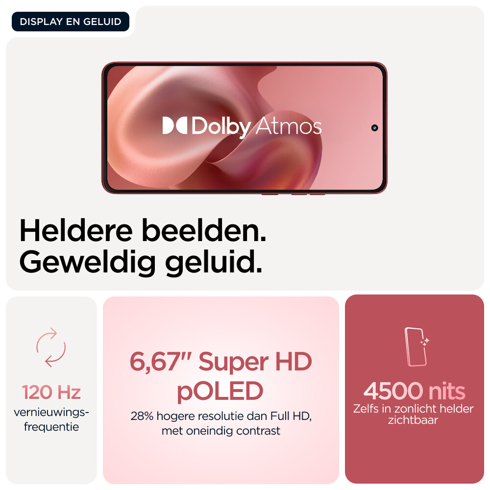 Motorola moto g86 5G 16,9 cm (6.67") Dual SIM Android 15 USB Type-C 8 GB 256 GB 5200 mAh Roze - Afbeelding 7