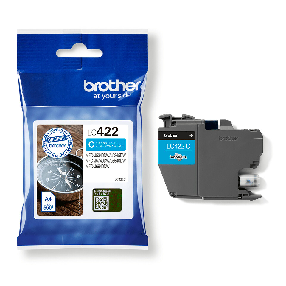 Brother LC422C inktcartridge 1 stuk(s) Origineel Cyaan - Afbeelding 3