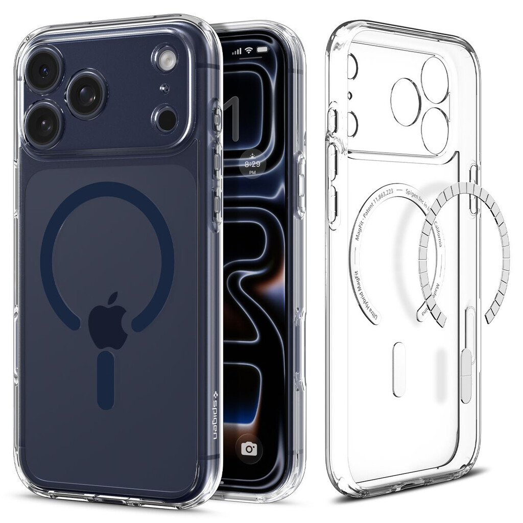 Spigen Ultra Hybrid (Mag Fit) mobiele telefoon behuizingen 17,5 cm (6.9") Hoes Donkerblauw, Transparant