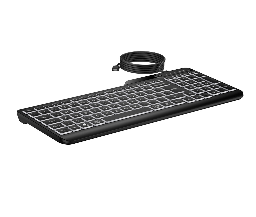 HP 405 backlit toetsenbord met kabel voor meerdere apparaten - Afbeelding 5
