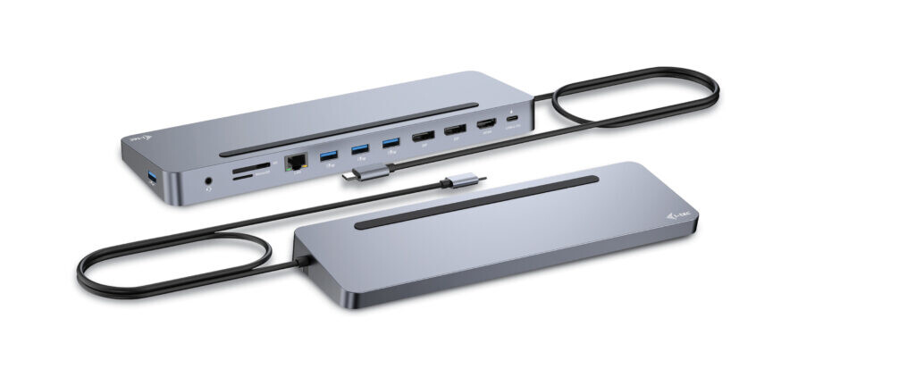 i-tec USB-C Metal Ergonomic 3x 4K Display Docking Station with Power Delivery 100 W + Universal Charger 100 W - Afbeelding 2