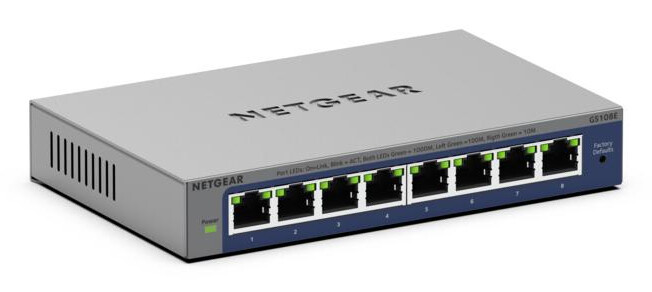 NETGEAR GS108Ev4 Unmanaged L2/L3 Gigabit Ethernet (10/100/1000) Grijs - Afbeelding 2