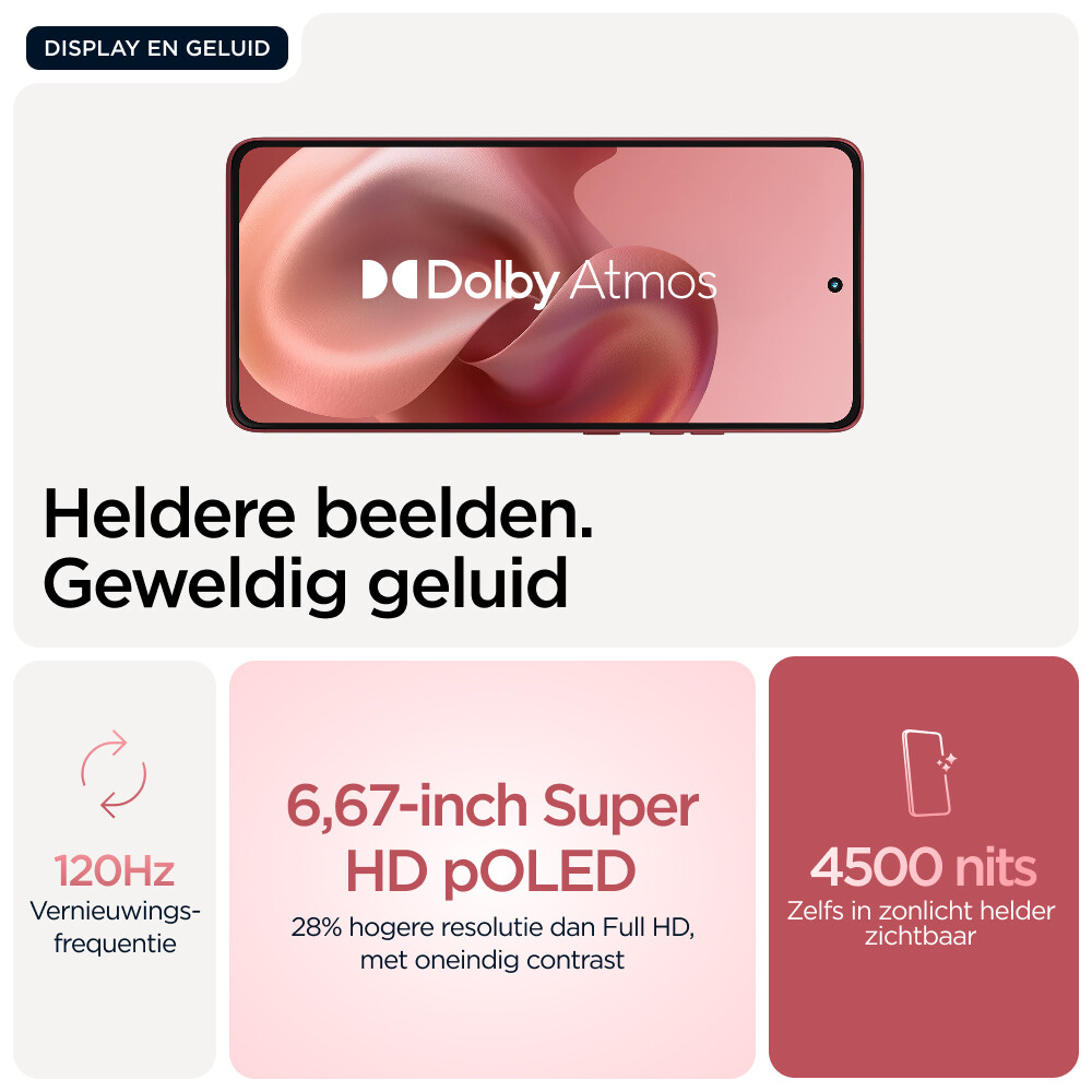 Motorola moto g86 power 5G 16,9 cm (6.67") Dual SIM Android 15 USB Type-C 8 GB 512 GB 6720 mAh Roze - Afbeelding 25